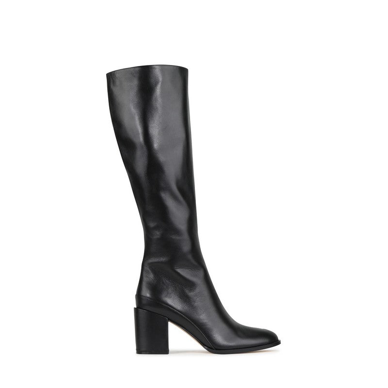 EOS Cashmere Black Leather Knee High Boot