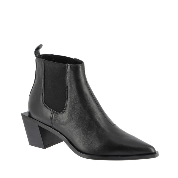 Skin Toronto Black Leather Ankle Boot