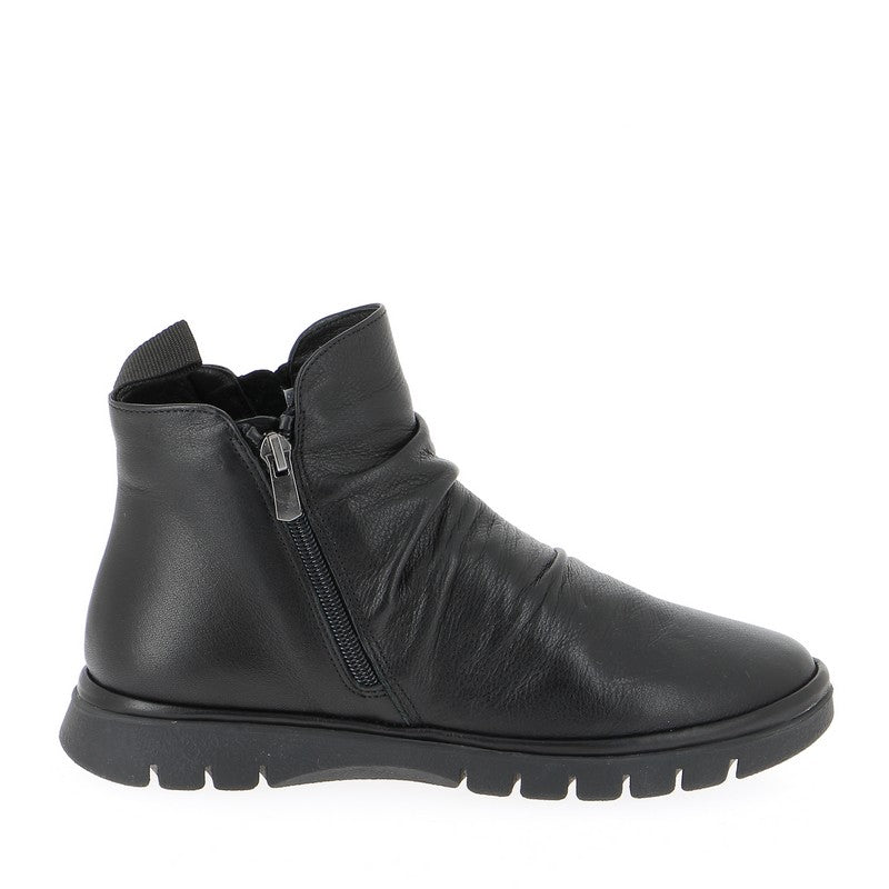 Thyme & Co Tyros Black Leather Comfort Ankle Boot