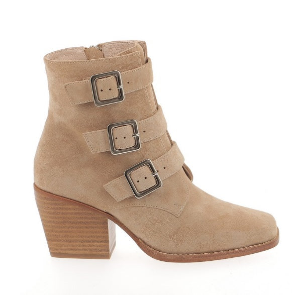 Top End Roisey Taupe Seude Heeled Ankle Boot
