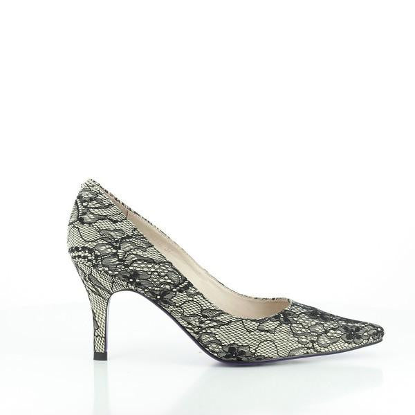 Marco Dalessi Mayt Black Lace Court Shoe