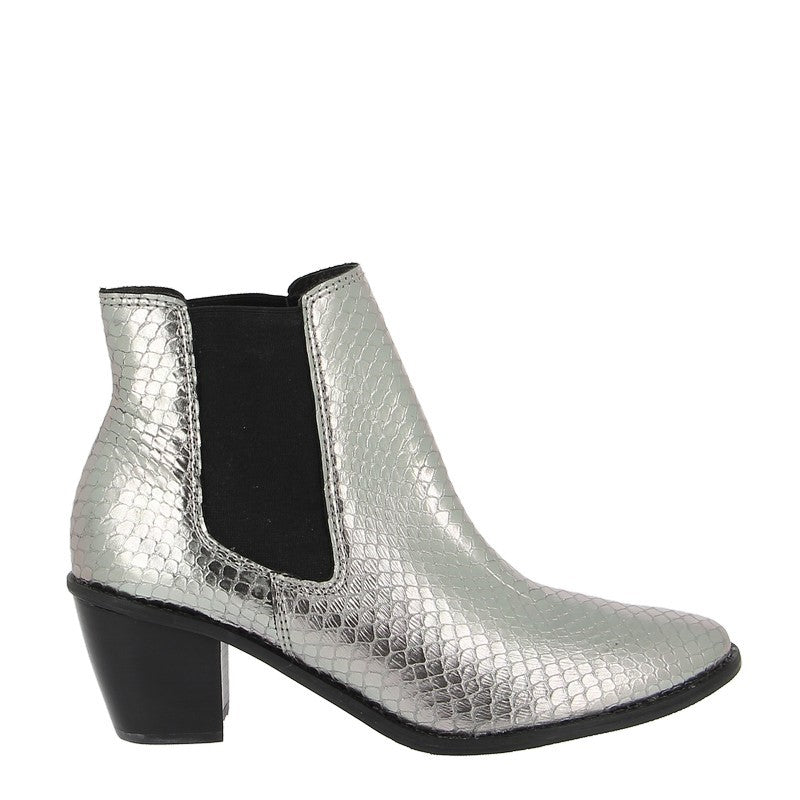 Brazilio 1800606 Snake Pewter Chelsea  Ankle Boot