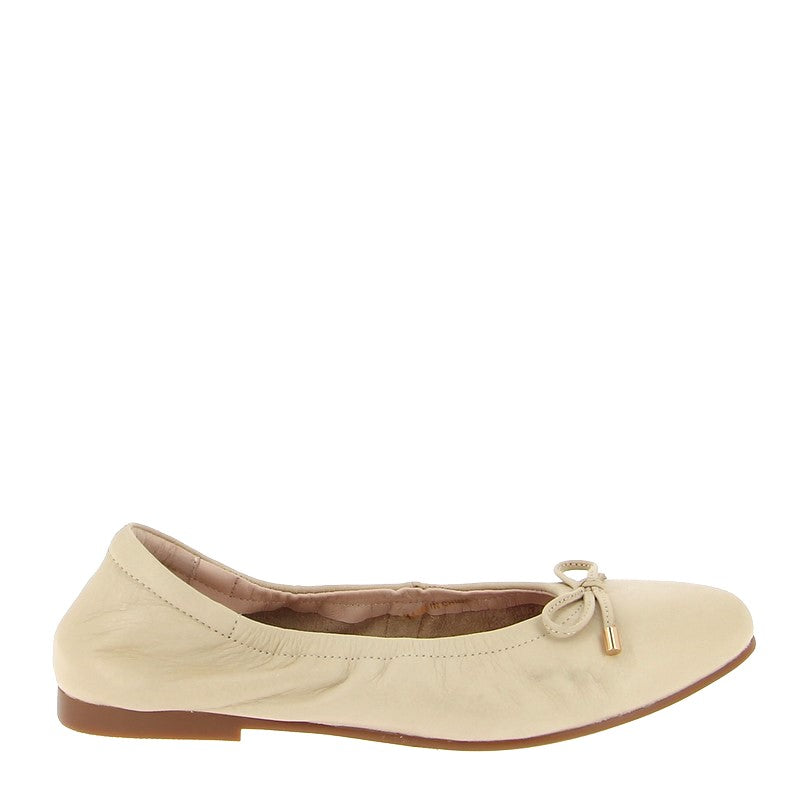 Bresley Ponch Beige Flat Ballet Pump