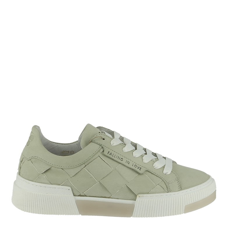 Felmini D041 Qatar Green Leather Women's Lace Up Sneaker