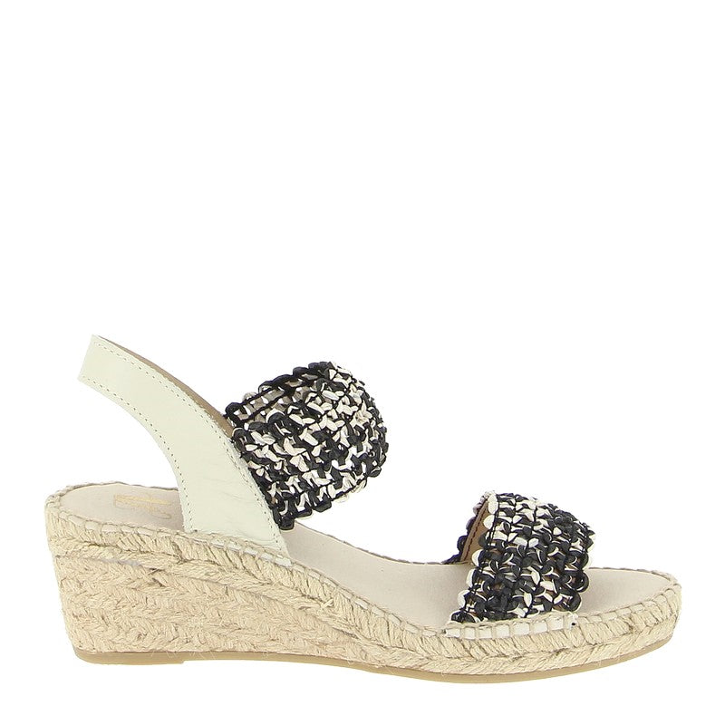 Juncal Aguirre 2277 Black Multi Slingback Wedge Espadrille