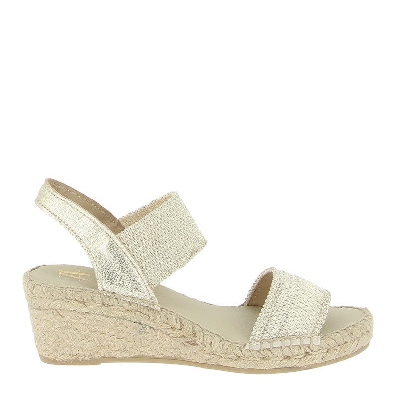 Juncal Aguirre 2277 Gold Wedge Espadrille