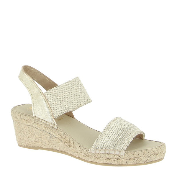 Juncal Aguirre 2277 Gold Wedge Espadrille