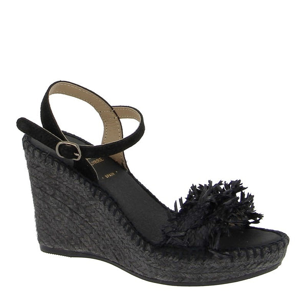 Juncal Aguirre 2659 Black Wedge Espadrille