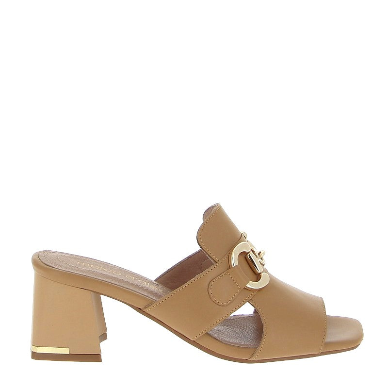 Marco Dalessi 7327 Tan Heeled Mule