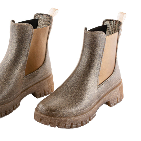 Lemon Jelly Melvin Gold Rubber Ankle Boot