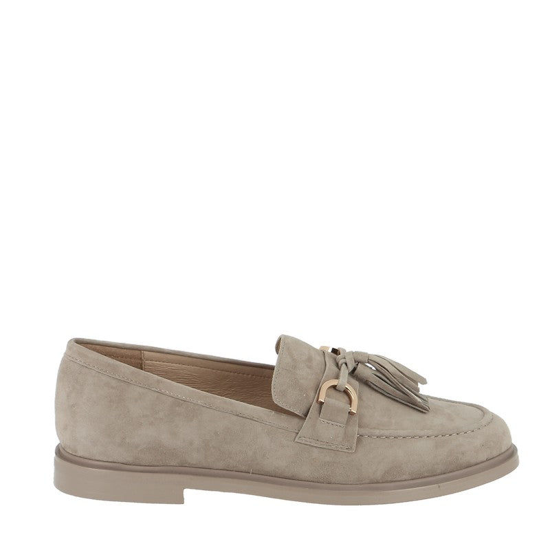 Mollini Gelly Taupe Beige Suede Women's Loafer