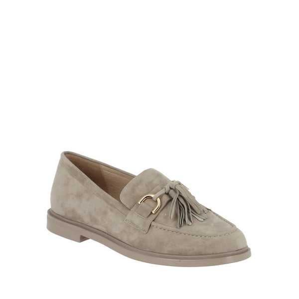 Mollini Gelly Taupe Beige Suede Women's Loafer