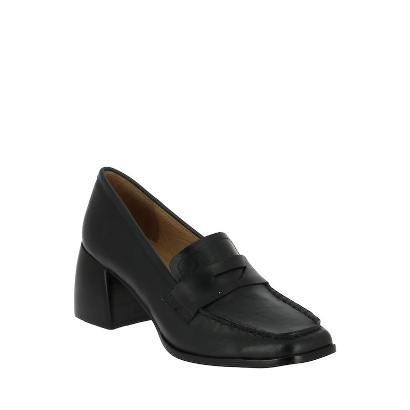 Mollini Premium Black Heeled Loafer | Women's Loafers