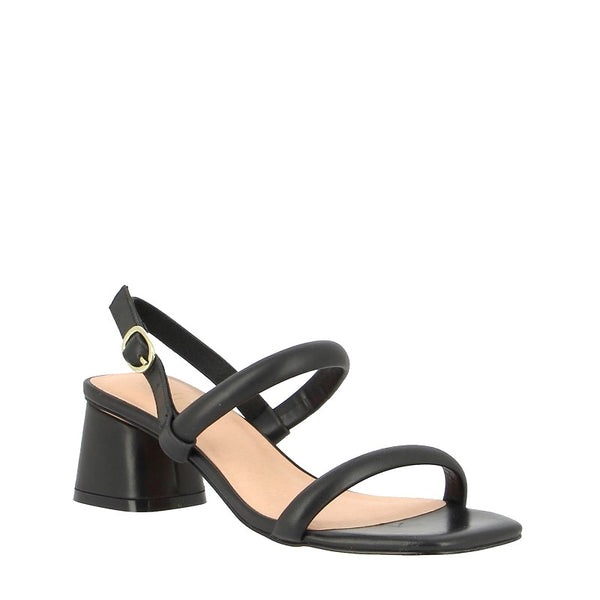 Nude Lacee Black Heeled Sling Back Sandal