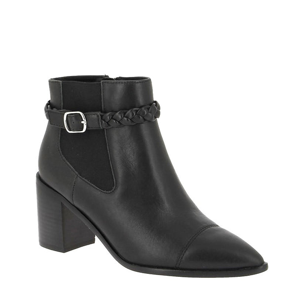 Nude Margo Black Heeled Ankle Boot