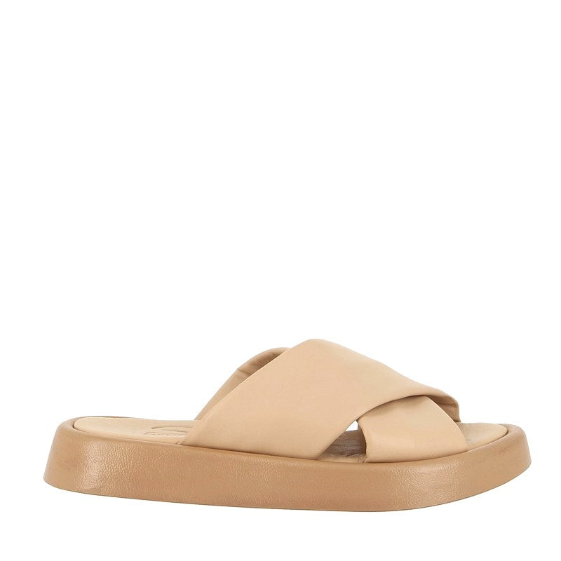 Sempre Di 9097 Nude Slip On Platform Slide