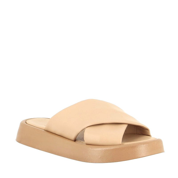 Sempre Di 9097 Nude Slip On Platform Slide