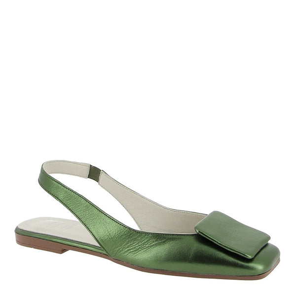Sempre Di 97578 Green Metallic Slingback Sandal