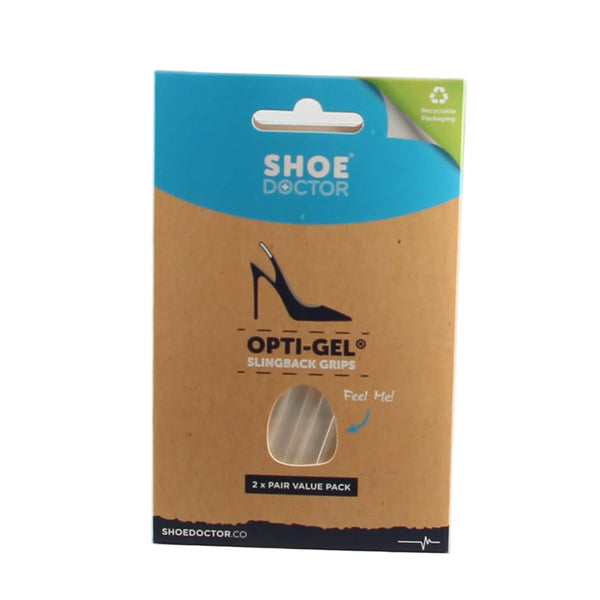 Shoe Doctor Opti-Gel Slingback Grips packaging on a white background