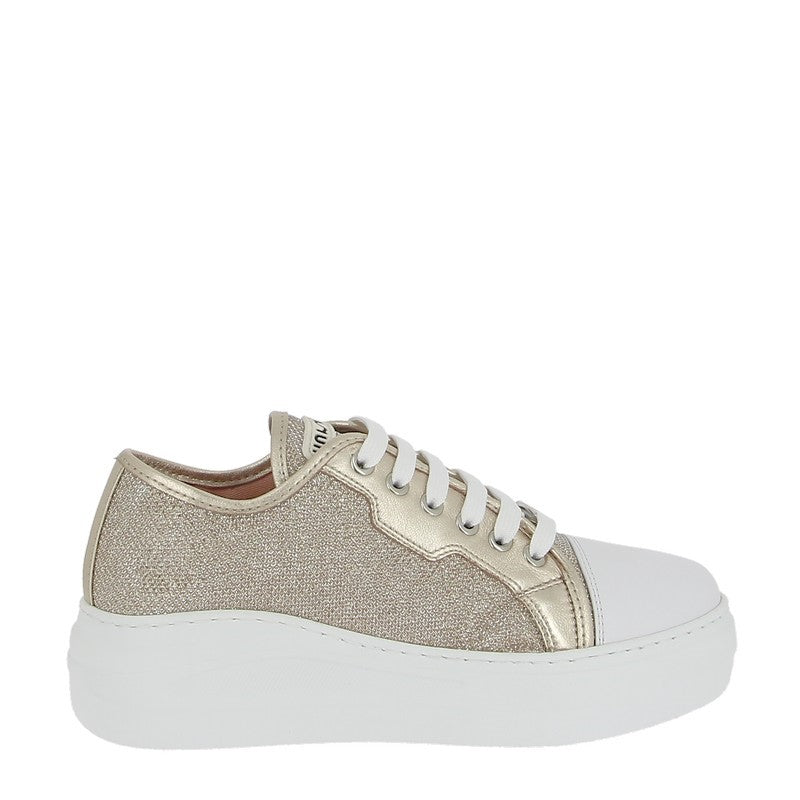 Unisa Fidan Metallic Gold Platform Lace Up Sneaker