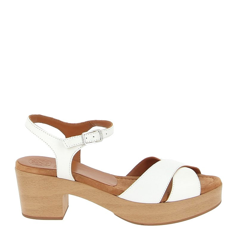 Unisa Iram White Platform Heeled Sandal