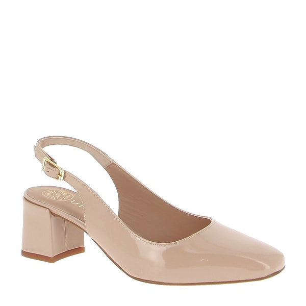 Unisa Lauri Patent Nude Slingback Pump Heel