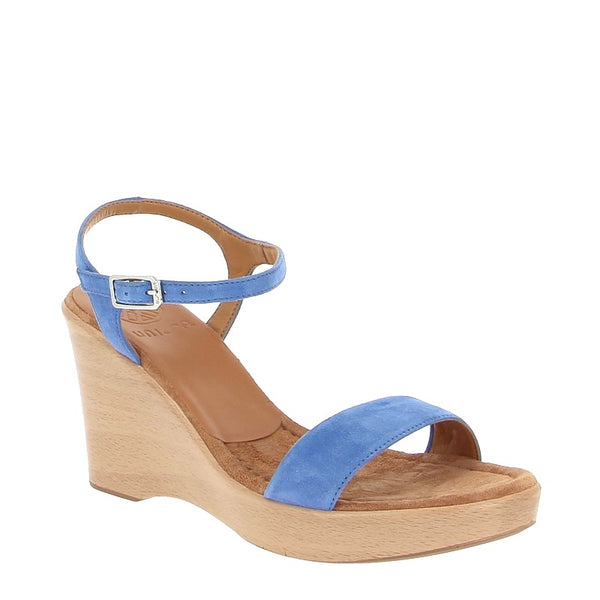 Unisa Rita Blue Platform Wedge Sandal