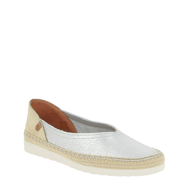 Verbenas Noelia Silver Slip On Flats