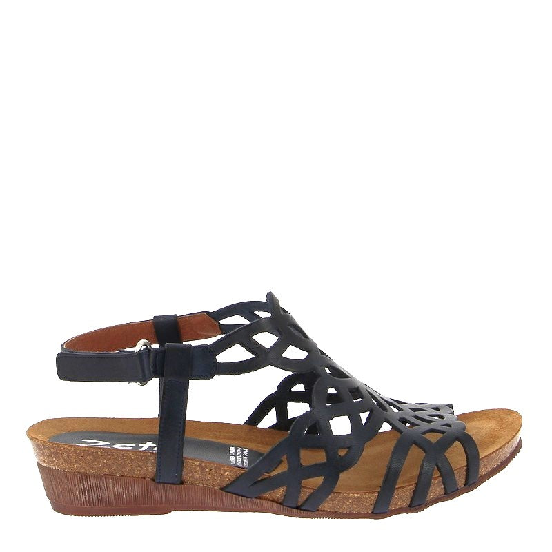 Zeta Izabel Navy Wedge Sandal