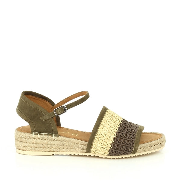 Unisa Bartow KS Salvia Green Slingback Wedges front view showcasing rounded toe and stylish leather upper.