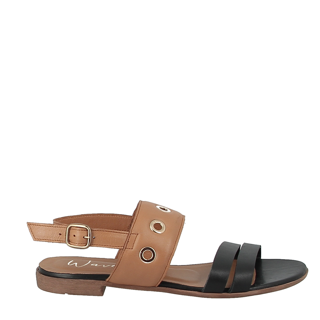 Wave 28324 Black & Tan Sandal