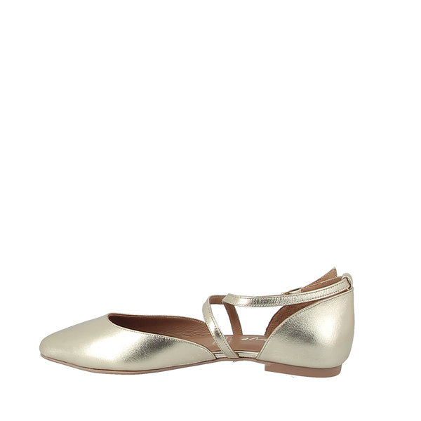 Wave 28717 Gold Mary Jane Crossover Flat