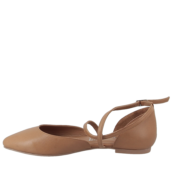 Wave 28717 Tan Mary Jane Crossover Flat
