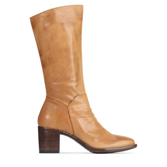 Eos Serafina Caramel Light Tan Heeled Calf Boot