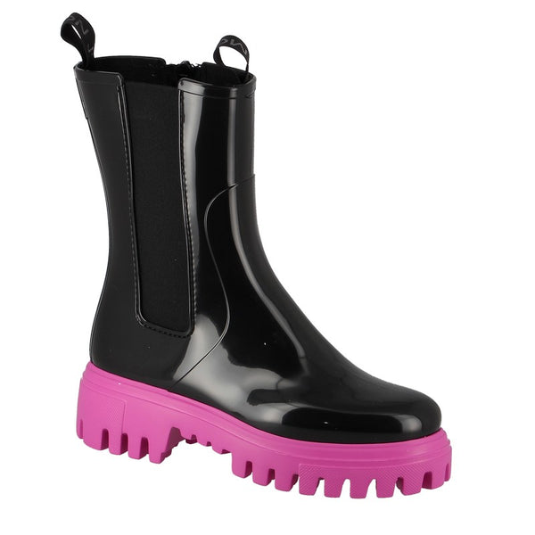 Lemon Jelly Grad Black Fuschia Pink Gumboot Waterpoof Boot