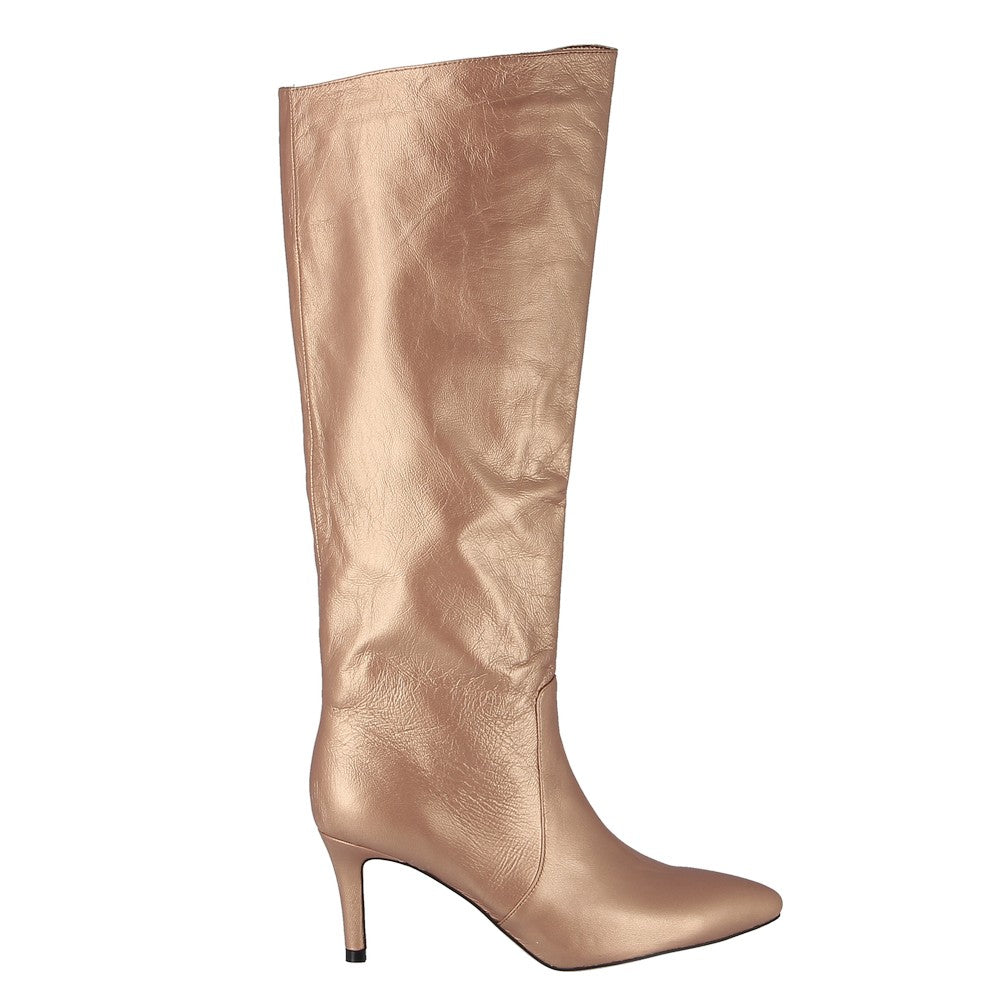 Mollini Calre Knee High Gold Boot Stiletto