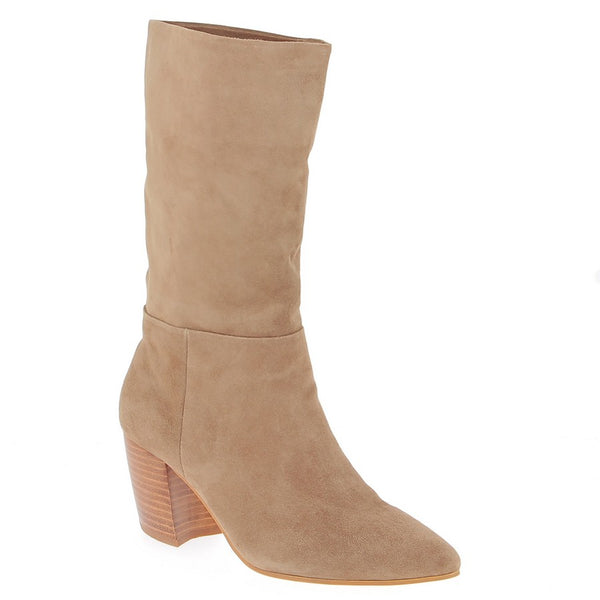 Mollini Utwo Fawn Suede Taupe Mid Calf Boot