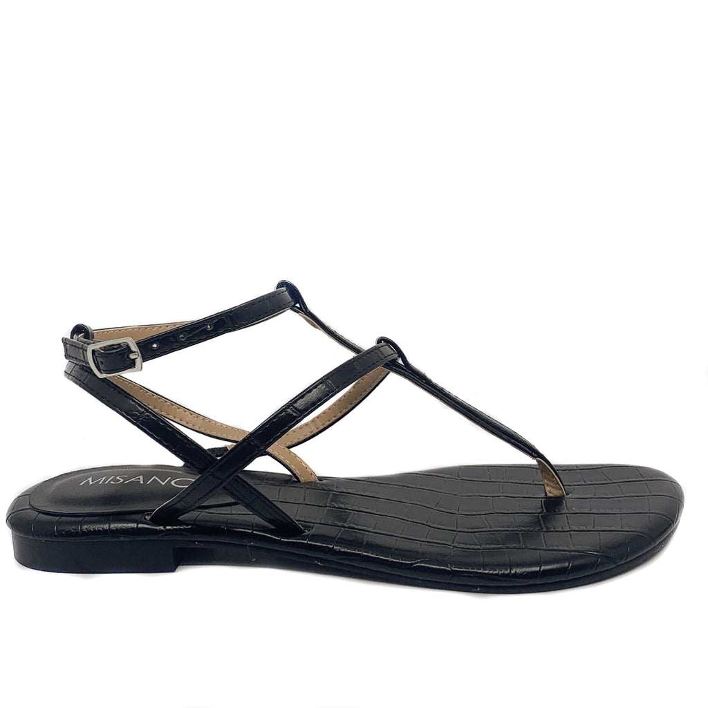 Misano Shizu Black Croc Sandal