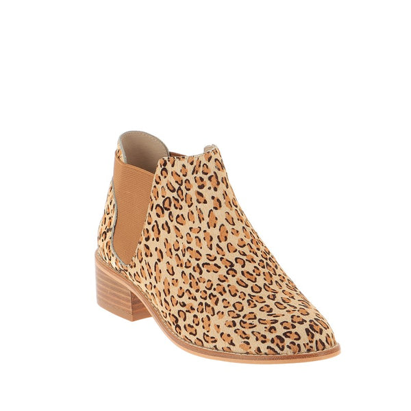 Nude Rylee Leopard Low Heel Ankle Boot