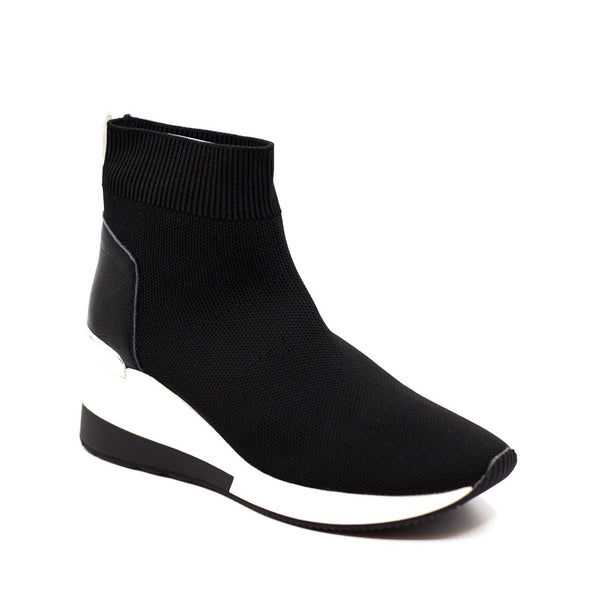 Gelato Lucky Black Wedge Sock Boot