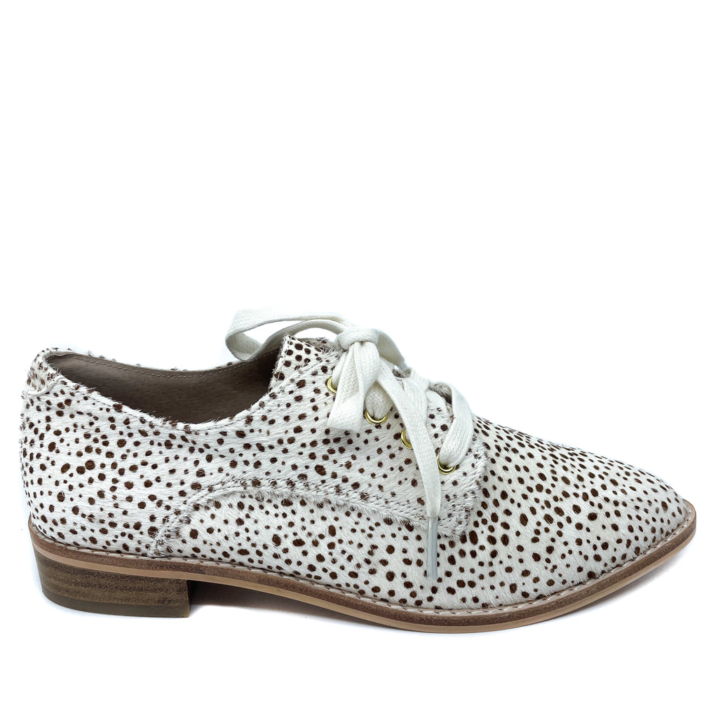 Nude Delilah Tan Spot Lace Up Derby 