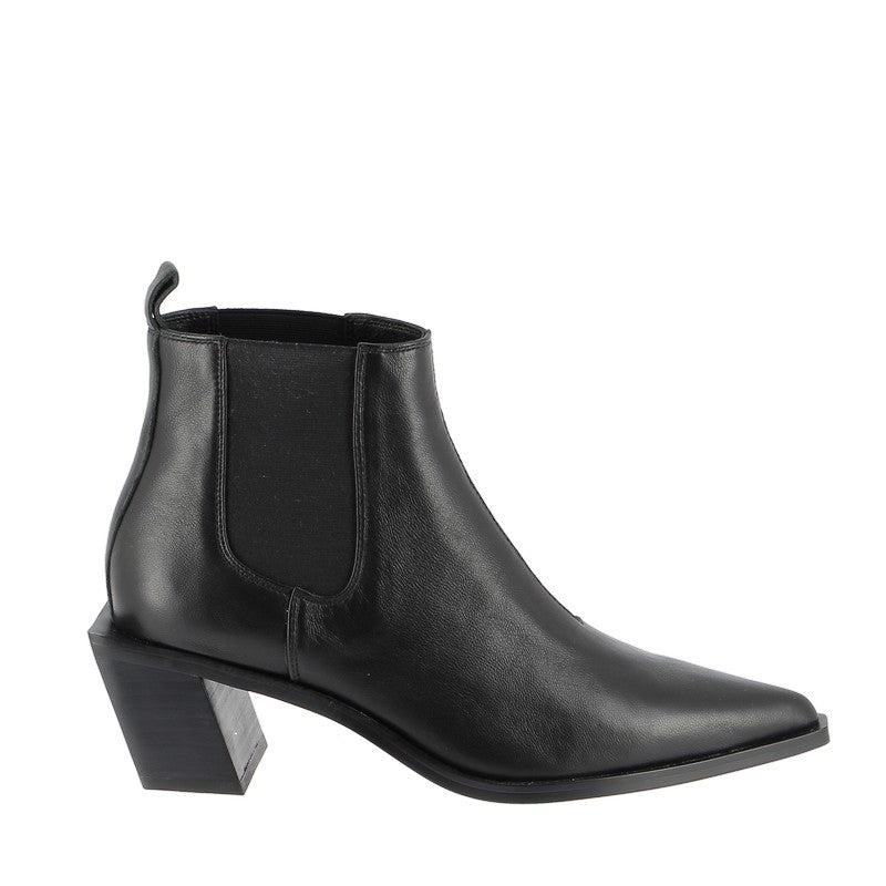 Skin Toronto Black Leather Ankle Boot