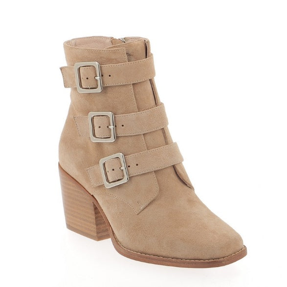 Top End Roisey Taupe Seude Heeled Ankle Boot