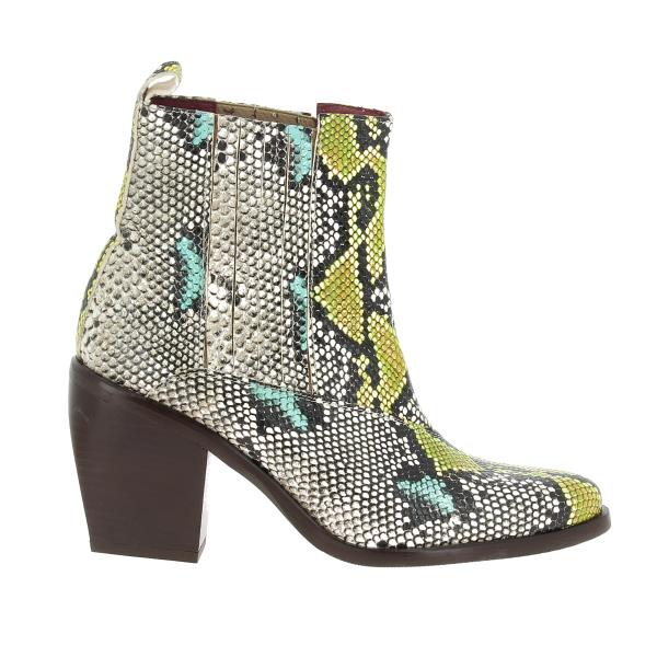 Torretti 8204 Leather Snake Print High Heel Ankle Boot